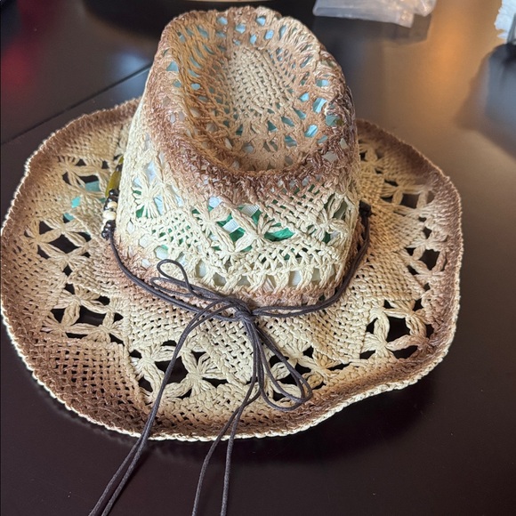 Brown Beaded Women's Cowboy Hat - Picture 4 of 4